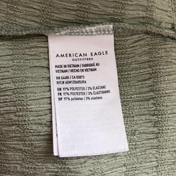 American Eagle Outfitters Green Ribbed Asymmetrical Tank Top - Picture 4 of 4